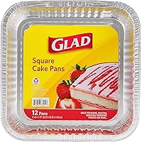 Disposable Bakeware Aluminum Square Cake Pans for Baking, Roasting, and Reheating, Great for Cakes, Brownies, Casseroles…