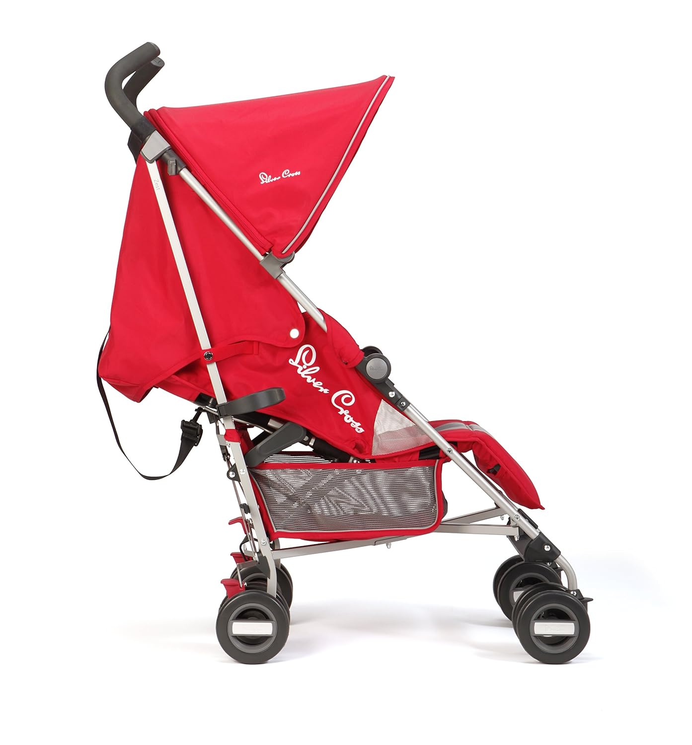 red silver cross stroller