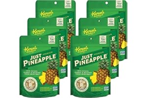 Karen's Naturals Freeze-Dried Pineapple, 2oz, Pack of 6, Flavor Packed Freeze Dried Fruit Snack, Crunchy Pineapple, Healthy Snack for Kids & Adults, No Added Sweeteners, Gluten & Allergy Free