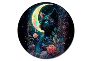 CROSHOM Black Cat Diamond Painting Kits,5D Diamond Painting Kits for Adults,DIY Diamond Painting Diamond Art,Round Full Drill Diamond Art Kits gem Art Crafts for Home Decor Gift-12x12in