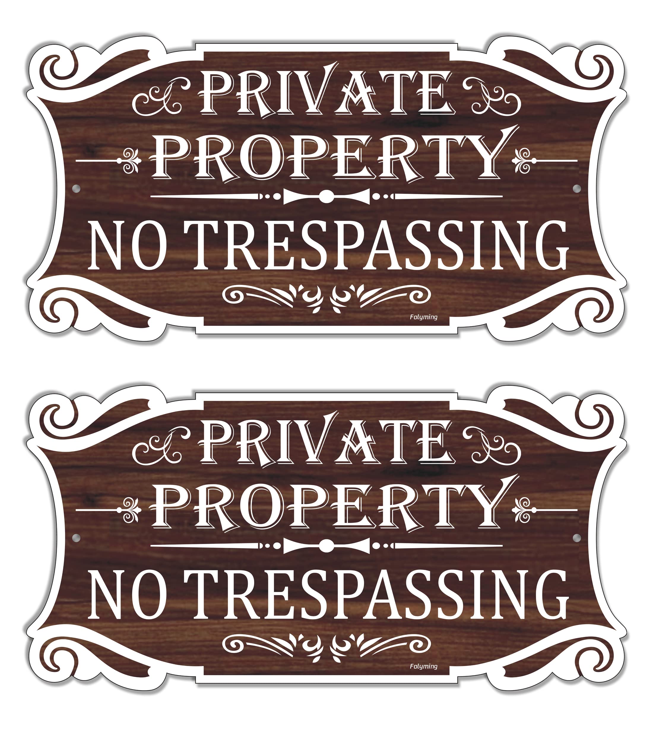2 Pack Private Property No Trespassing Signs 12 x 6 Inches Private Property Sign No Trespassing Sign Metal Sturdy Rust Aluminum Waterproof Easy to Install Outdoor
