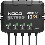 NOCO Genius GENPRO10X4: 4-Bank, 40A Onboard Battery Charger - 10A Per Bank, 12V Waterproof Marine Charger with Overcharge Protection & Temperature Compensation – for Lead-Acid & Lithium Batteries