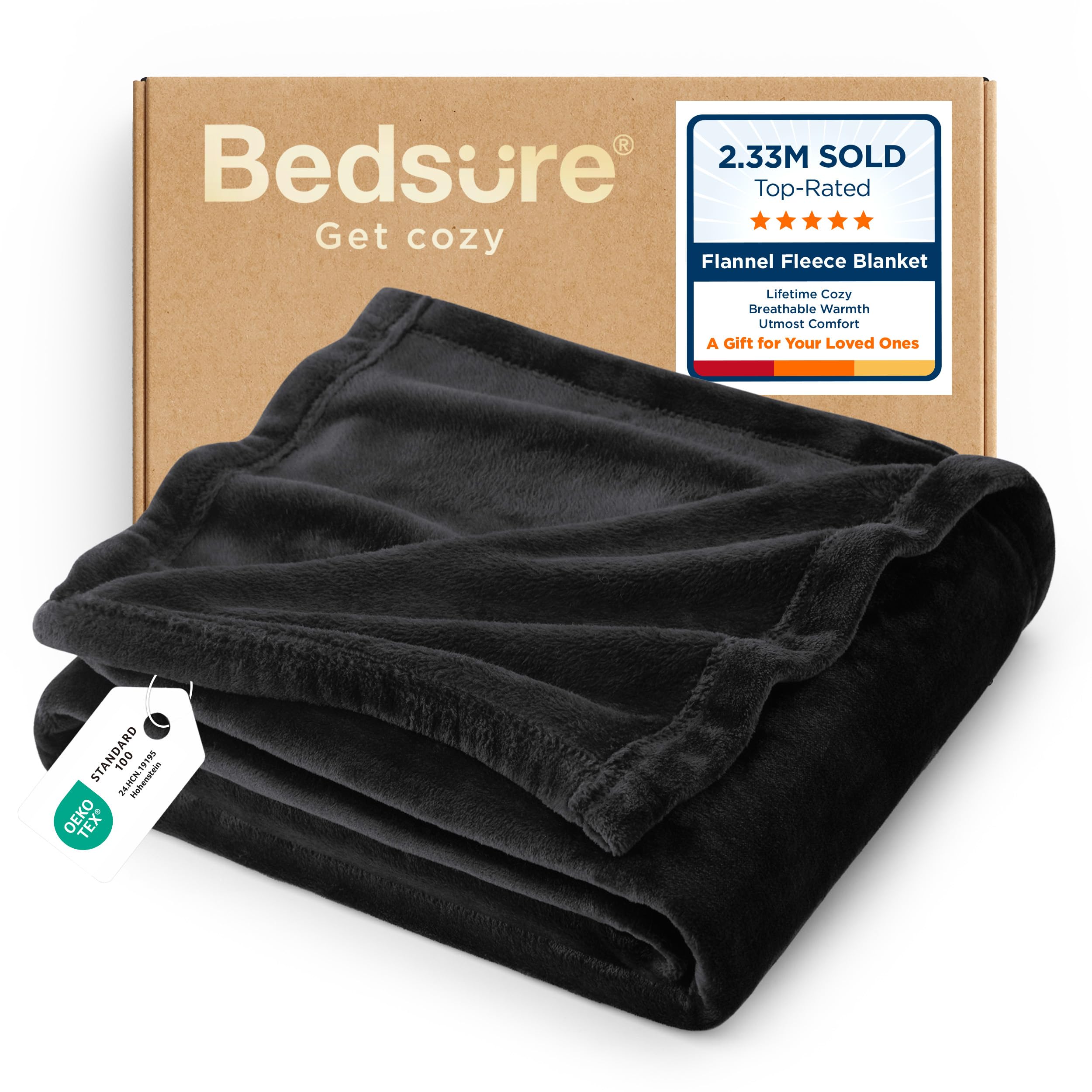 Photo 1 of Bedsure GentleSoft Fleece Blanket Twin Size Black - 300GSM Lightweight Plush Fuzzy Cozy Soft Warm Blanket for Bed, Sofa, Couch, Travel, Camping, 60x80 inches