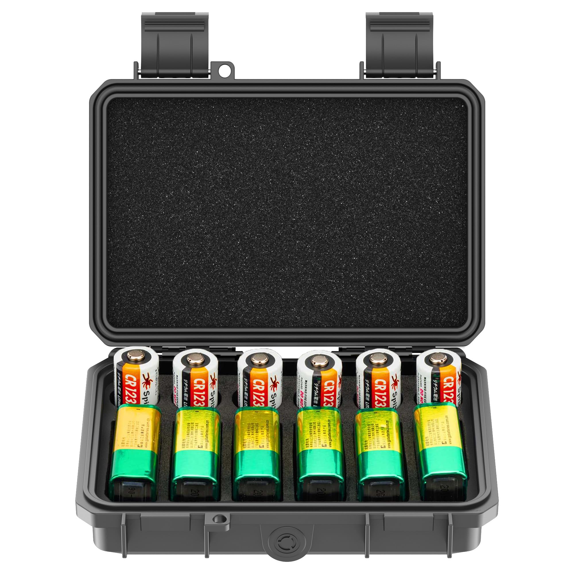 12 Slots 9V & CR2 CR123A Lithium Battery Storage