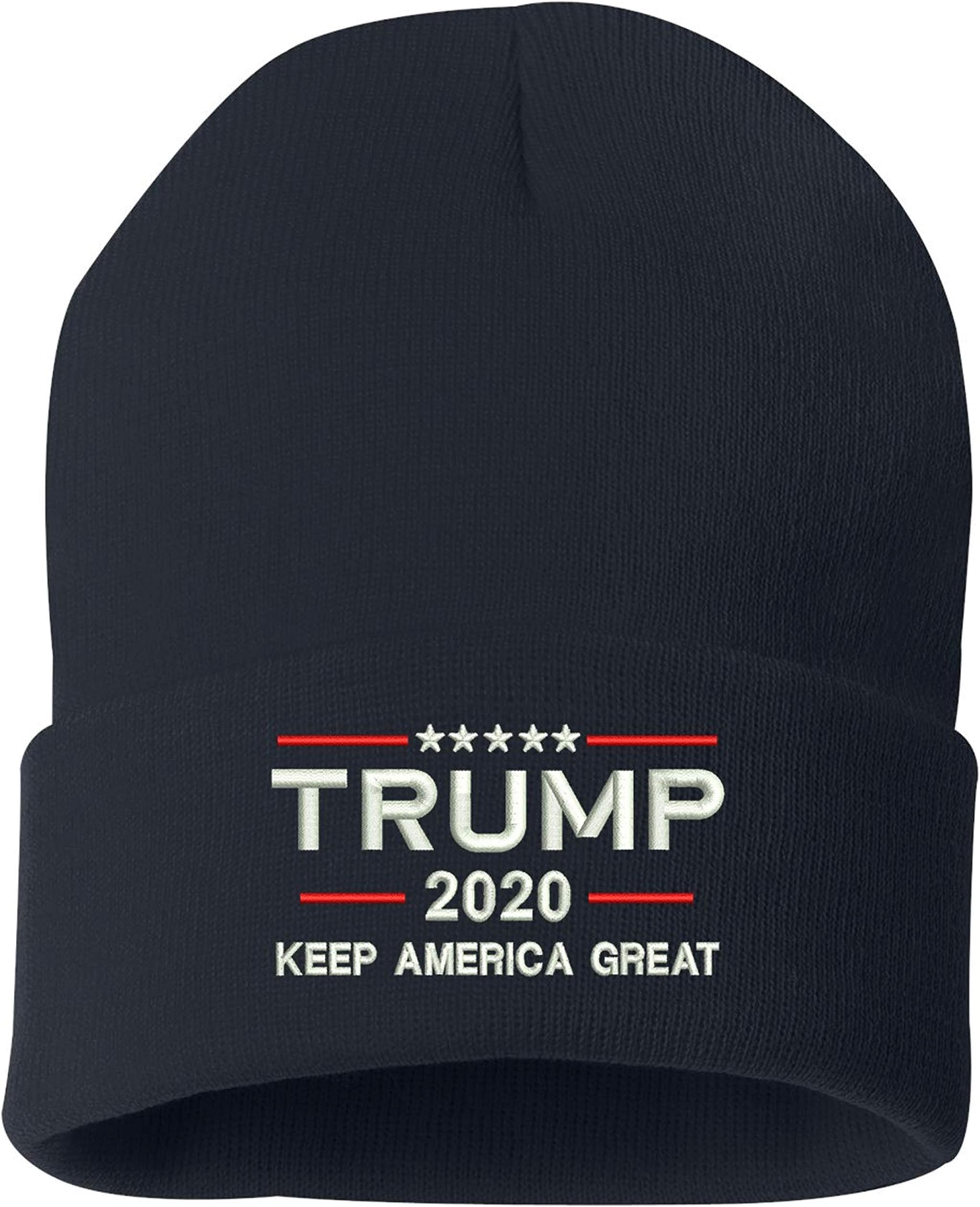 Peerless Embroidery Trump Make America Great Again 2020 Cuffed Knit Hat Navy