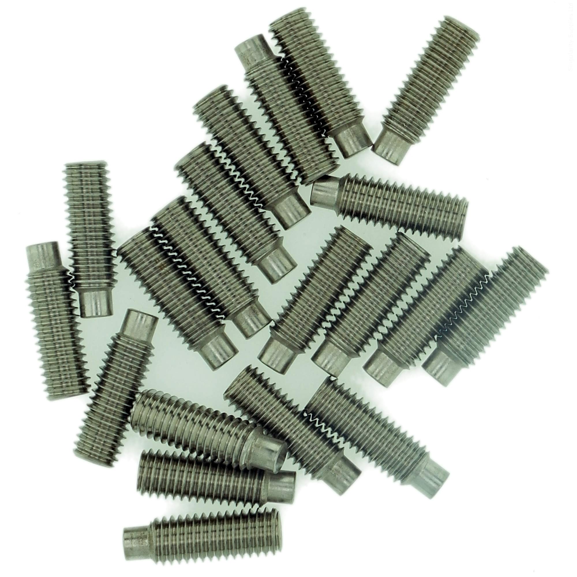 M2.5 (2.5mm x 4mm) Hex Socket Grub Screw (Dog Point) - Stainless Steel (A2) (Pack of 20)