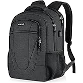 ZUBOND Backpack for Men and Women, School Backpack for Boys and Girls, 15.6 Inch Travel Laptop Backpack with USB Charging Port, Water Resistant Slim Sturdy College Computer Bag