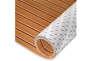 HXBYX EVA Foam Boat Flooring Sheet, Faux Teak Decking Marine Mat with Adhesive Backing, Compatible with 3M Marine Adhesive Ap