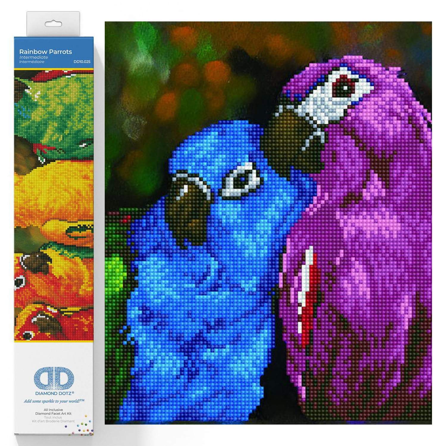 Diamond Dotz Painting Kit: Rainbow Parrots,30 x 77 cm — image 1