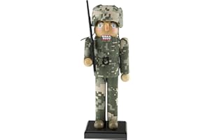 Clever Creations Army Soldier 10 Inch Traditional Wooden Nutcracker, Festive Christmas Décor for Shelves and Tables