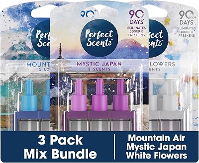 Perfect Scents 3 Scents Air Freshener Refill Pack for 3volution Mystic Japan