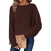 Bosmeer Womens Batwing Long Sleeve Shirts Lightweight Sweaters Work Tunic Tops Dressy Casual Loose Fit Fall Clothes 2025