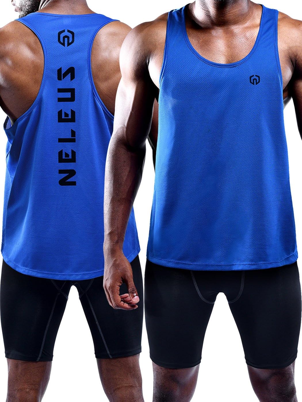 Neleus Mens 3 Pack Dry Fit YBack Muscle Tank Top Clothing Shirts