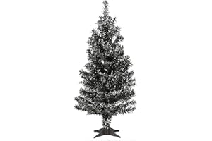 National Tree Company Tinsel Tree, Black, Halloween Collection, 24 in