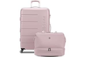 SwissGear 7366 Hardside Expandable Luggage with Spinner Wheels, Pink, 2-Piece Set (Weekender/27)