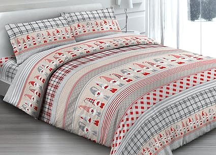 Lenzuola Di Natale.Biancheriaweb Copripiumino In 100 Cotone In Fantasia Folletti Singolo Folletti Amazon It Casa E Cucina