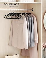 SONGMICS 30 Pack Heavy Duty Plastic Coat Hangers Non-Slip 0.5 cm Slim 42 cm view 3
