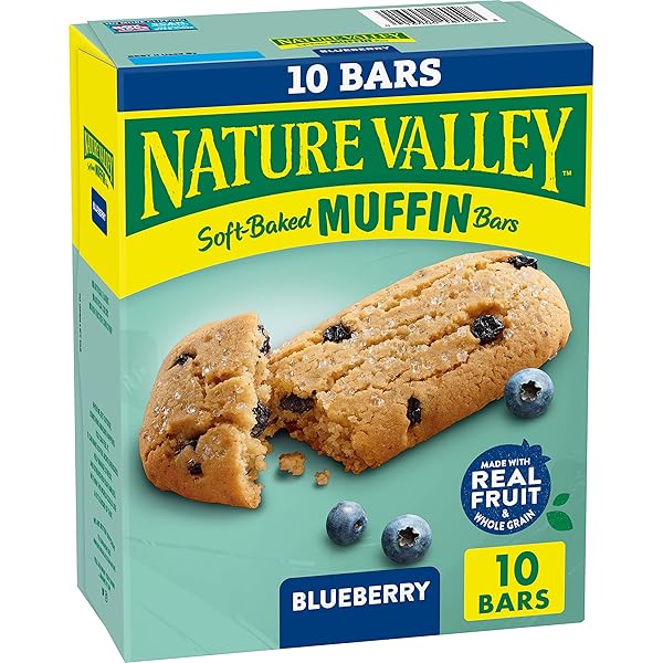 NATURE VALLEY SOFT-BAKED MUFFIN BARS, BLUEBERRY, SNACK BARS, 1.24 OZ, 10 CT, 8.0 GRAMS