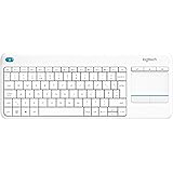Logitech K400 Plus Wireless Touch Keyboard for Windows, Android and Chrome - QWERTY, UK Layout, White