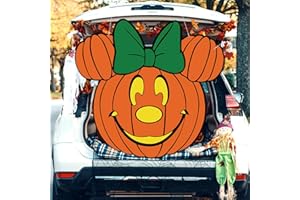 GUMWAQU Halloween Trunk or Treat Decorations,Mouse Theme Pumpkin Trunk or Treat Backdrop for Halloween Car SUV Truck Garage Door Archway Decorations