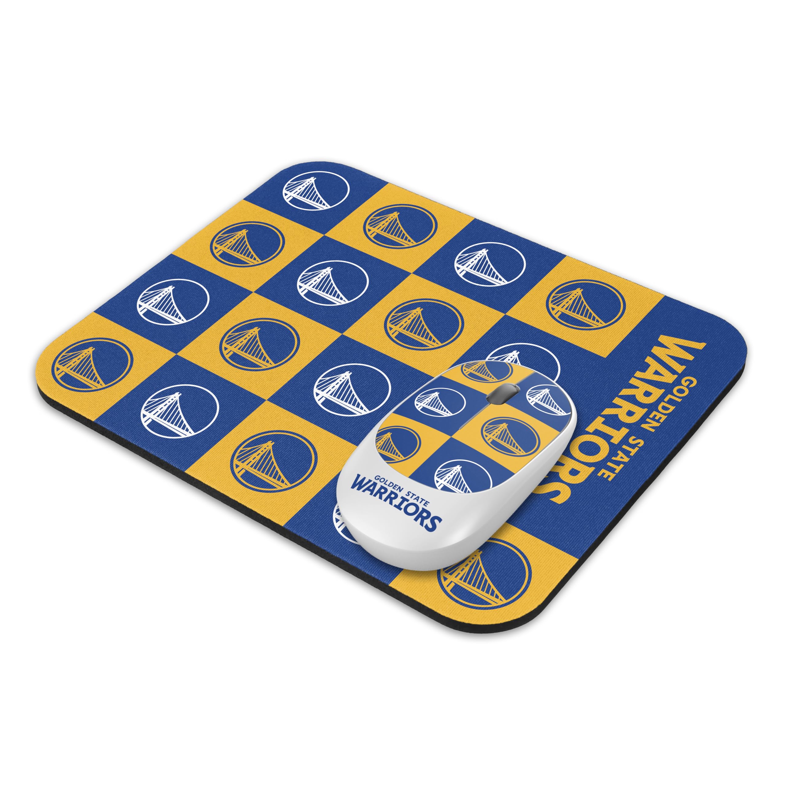 Photo 1 of ?SOAR NBA Wireless Mouse and Mouse Pad- Checkered, Golden State Warriors