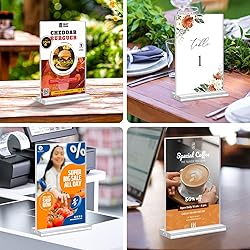 Acrylic Sign Holder 5.5 x 8.5, 10 Pack Double-Sided