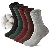 Caudblor 5Pack Winter Cotton Crew Sock For Women,Size 5-10(36-40)