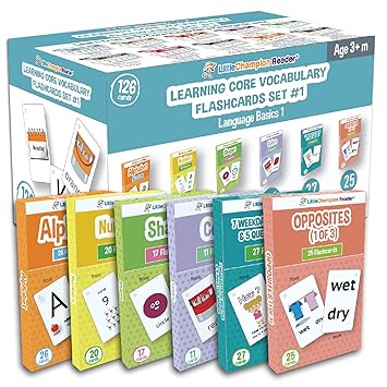 Set 1 Flash Cards for Toddlers - 126 ABC Alphabet, Numbers, Colors, Shapes, Week Days, Months of The Year, Question Words & Opposites Flash Cards - Learning for Baby Toddler Preschool Kindergarten