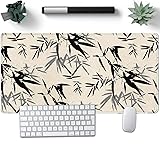 Nasdalgias Minimalist Leaves Beige Desk Mat