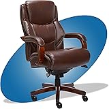 La-Z-Boy Delano Big & Tall Executive Office Chair | High Back Ergonomic Lumbar Support, Bonded Leather, Brown | 45833 model