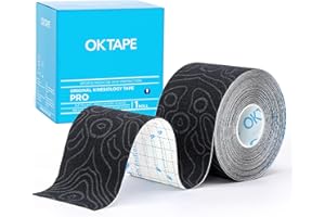 OK TAPE PRO Kinesiology Tape, 2inch x Long Roll 16ft Free Cut Tape, Elastic Athletic Tape Therapeutic Latex Free, Black+Black