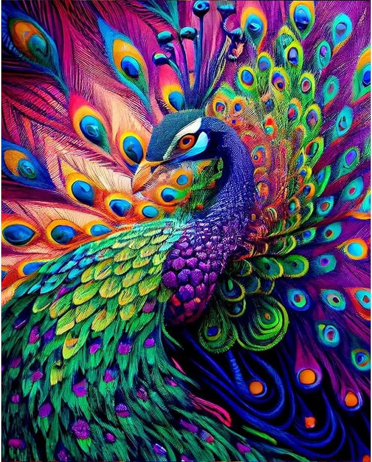 HKLIOPU Cross Stitch Kits for Adults Peacock,11CT Counted Printed Cross Stitch Kits,Stamped Embroidery Kits for Adults Wall Art Home Decoration 16x20 Inch (LZ105)