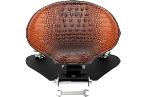 VG MOTO Motorcycle Drive Seat Bobber Solo Seat with Spring Base Mounting Bracket Kit Replacement for Harley Davidson Sportster XL 883 1200 (Brown-Gourd Crocodile)