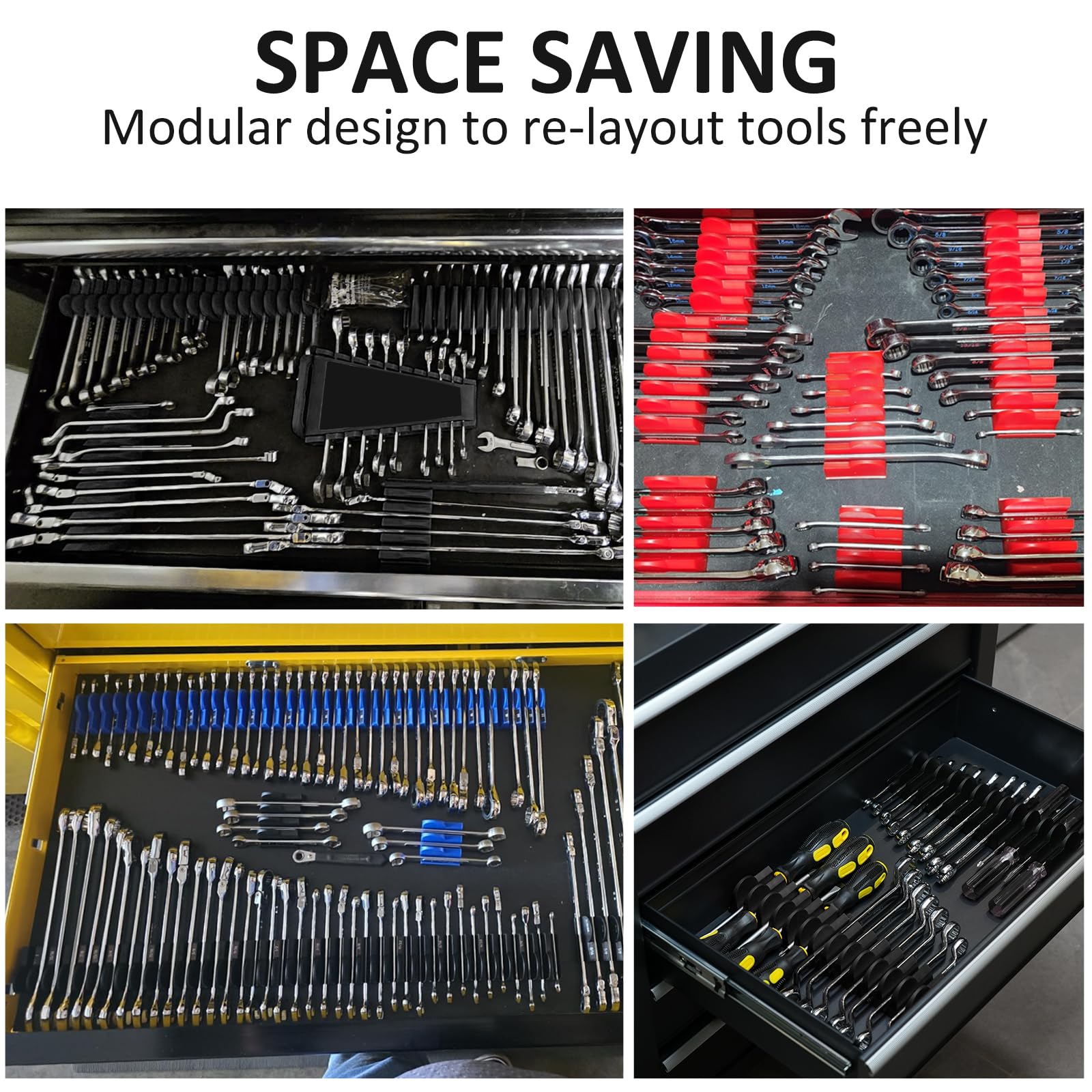 Condition photo showing New/Like New for dehoyi 48 pcs magnetic modular wrench organizers for tool drawers - wrench rack with metric&sae labels, perfect tool storage holder with magnet. gift for mechanics (red) magnetic (48 pcs red)