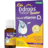 Ddrops Kids Booster 600IU 100 Drops - Daily Liquid Vitamin D for Kids. Support Strong Bones &amp; Immune System in Children. No Preservatives, No Sugar, Non-GMO, Allergy-Friendly