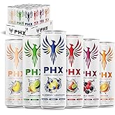 PHX Hydration Energy Drink - 700mg Electrolytes, 200mg Natural Green Tea Caffeine, 100% Daily Value 8 Essential Vitamins - 12 oz Cans (12 Pack) (12 Pack, Variety Pack)