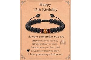 IKIATY 10-21 Years Old Boy Birthday Gifts, Beaded Bracelets Gifts for Son Grandson Nephew Brother Friends with Happy 10th-21st Birthday Card