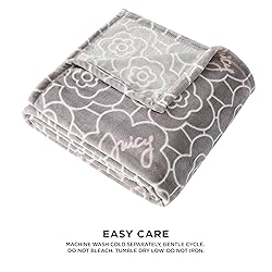 Juicy Couture - Throw Blanket | Flower Grid | Plush