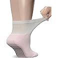 Yomandamor Women's 6 Pairs Diabetic Ankle Socks with Non-Binding Top And Cushion Sole,L Size(Socks Size:9-11)