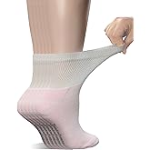 Yomandamor Women's 6 Pairs Diabetic Ankle Socks with Non-Binding Top And Cushion Sole,L Size(Socks Size:9-11)