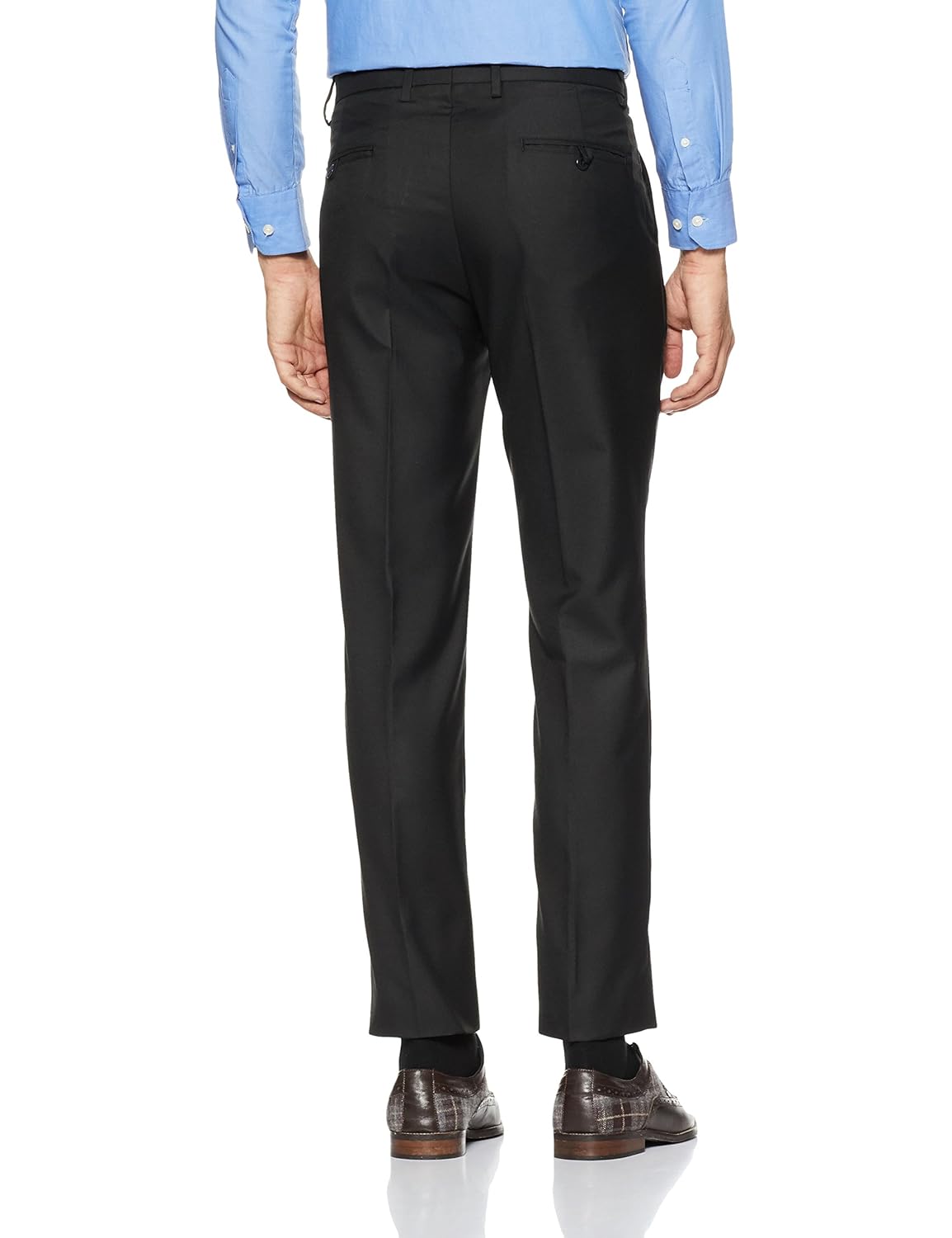 peter england men's slim fit formal trousers