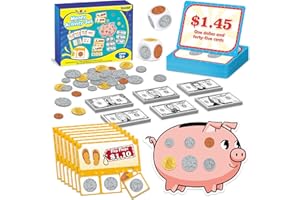 Kasfalci Money Activity Set for Kids for Learning, Pretend Play, Math Manipulatives,Teaching,Counting,Learning & Education Toys for Kindergartner Classroom & Homeschool,Math Games for Toddler, Teacher