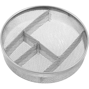 COOLHIYA 5-Compartment Stainless Steel Ultrasonic Cleaner Basket with Rounded Edges for Jewelry and Watch Parts, Safe Handlin
