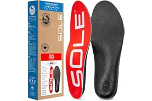 SOLE Active Medium Plantar Fasciitis Insoles, Men & Women - Arch Support Inserts for Foot Health and Heel Pain Relief, Orthot