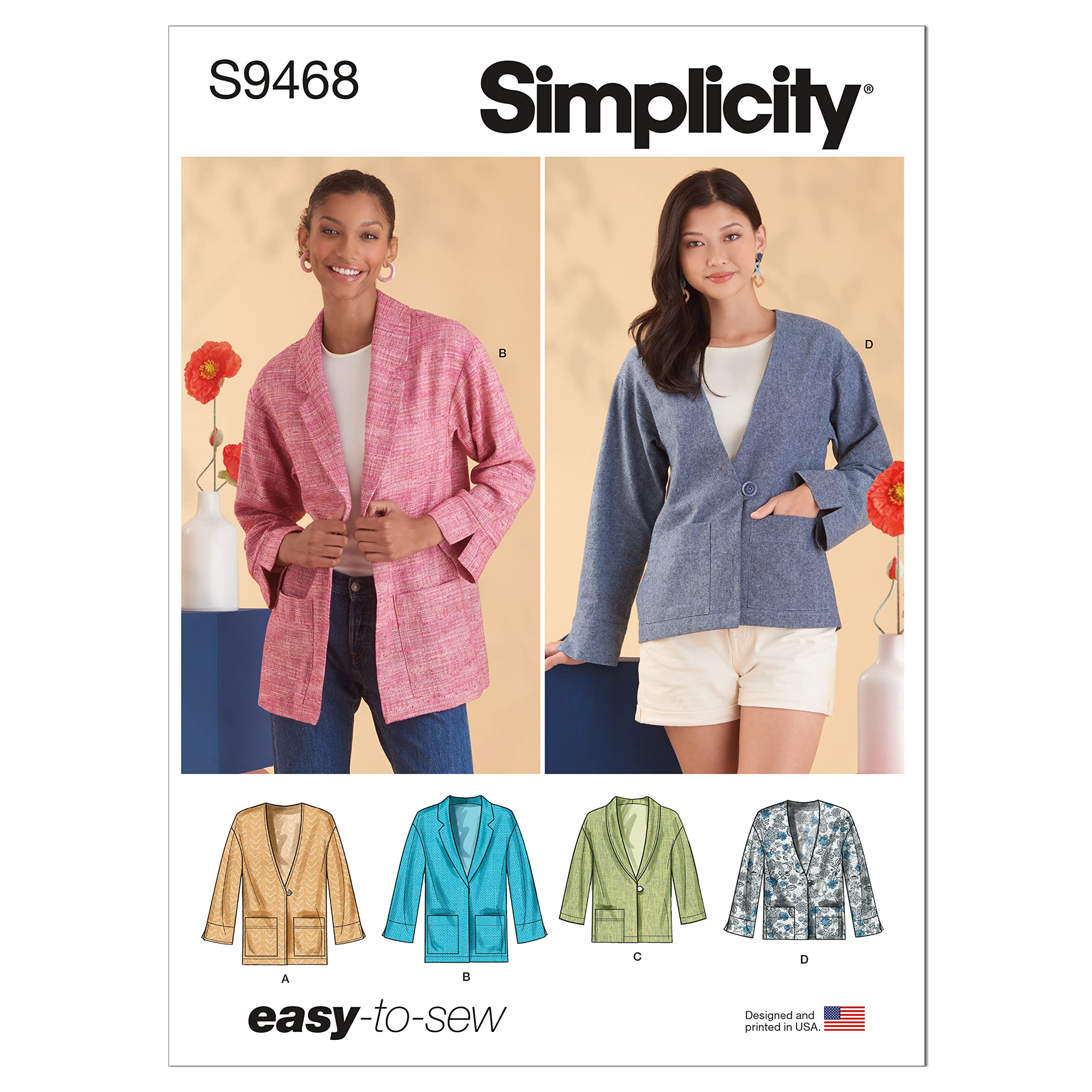 Simplicity SS9468U5 Misses Jacket/Coat U5 (16-18-20-22-24)