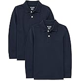 The Children's Place Boys Uniform Long Sleeve Pique Polo