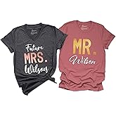 Custom Mr and Mrs Gift for Couples Wedding Anniversary Newlywed Matching T-Shirt