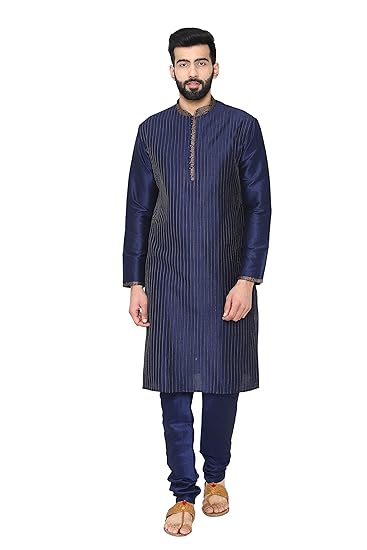 Men's Regular Fit Blended Kurta & Churidar Set (S952358)