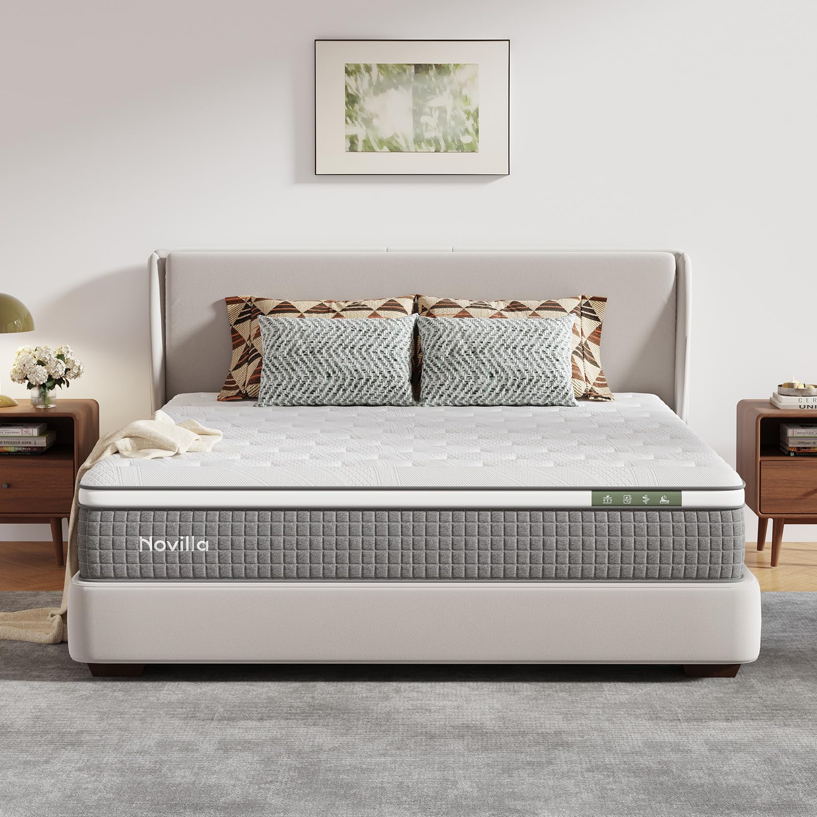 Photo 1 of Novilla 12 Inch Queen Mattress,Queen Size Hybrid Mattress with Cooling Gel Memory Foam, Pocketed Coils & Cool-Touch Nylon Cover for Motion Isolation & Edge Support CertiPUR-US Certified