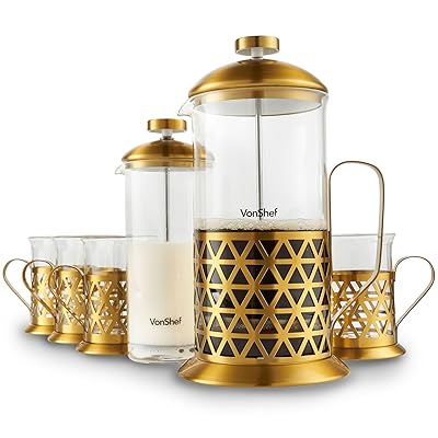 VonShef French Press Coffee Set with Milk Frother, Nigeria Ubuy